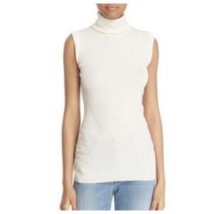 DIANE VON FURSTENBERG Womens Ivory Sutton Sleeveless Turtleneck DVF Wool Silk XS